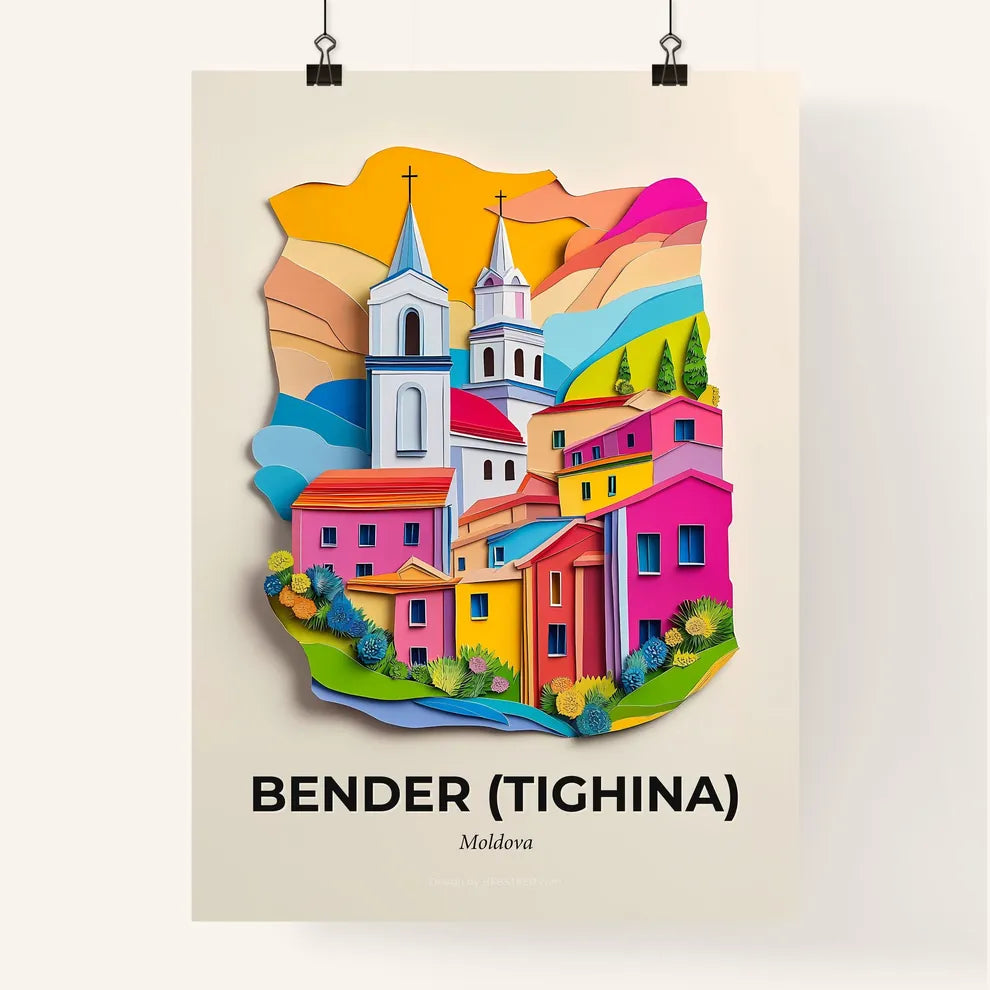 Vivid Bender (Tighina), Moldova, Colorful Poster