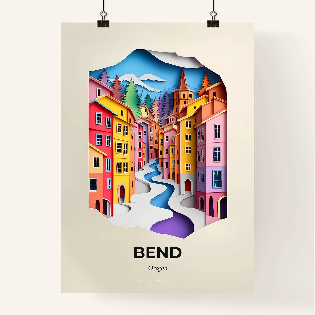 Vivid Bend, Oregon, Colorful Poster