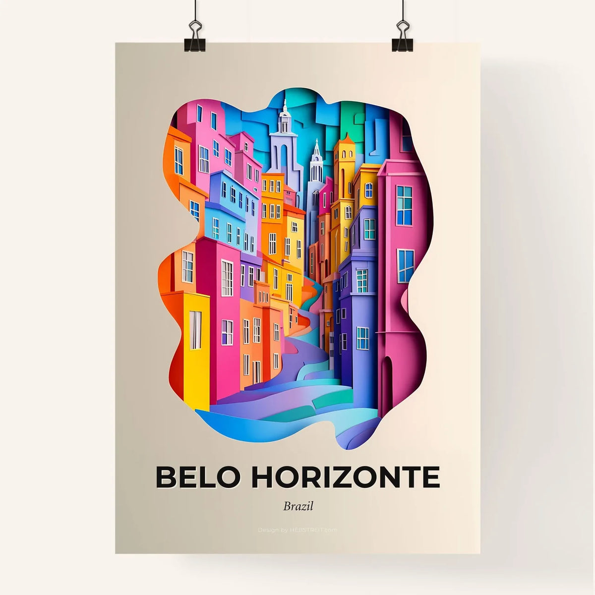Vivid Belo Horizonte, Brazil, Colorful Poster