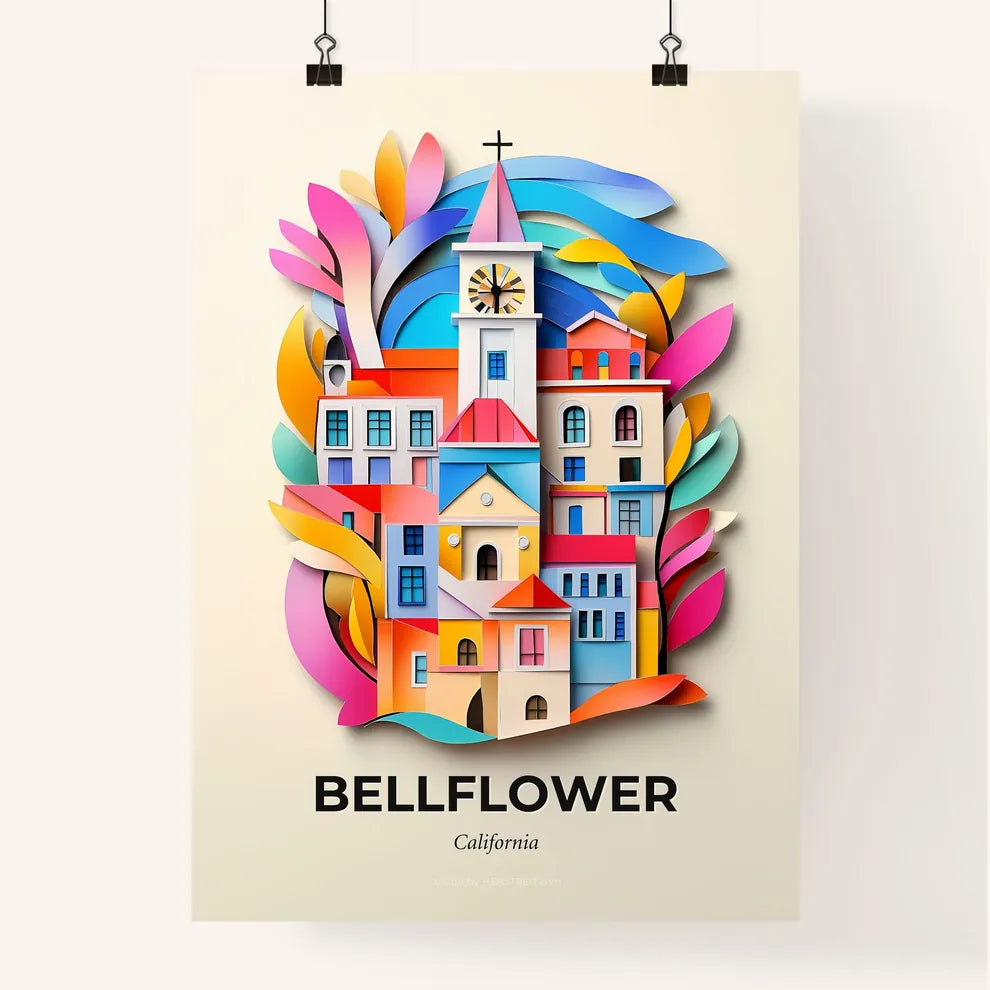 Vivid Bellflower, California, Colorful Poster