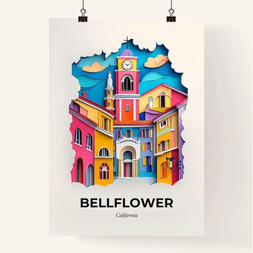 Vivid Bellflower, California, Colorful Poster