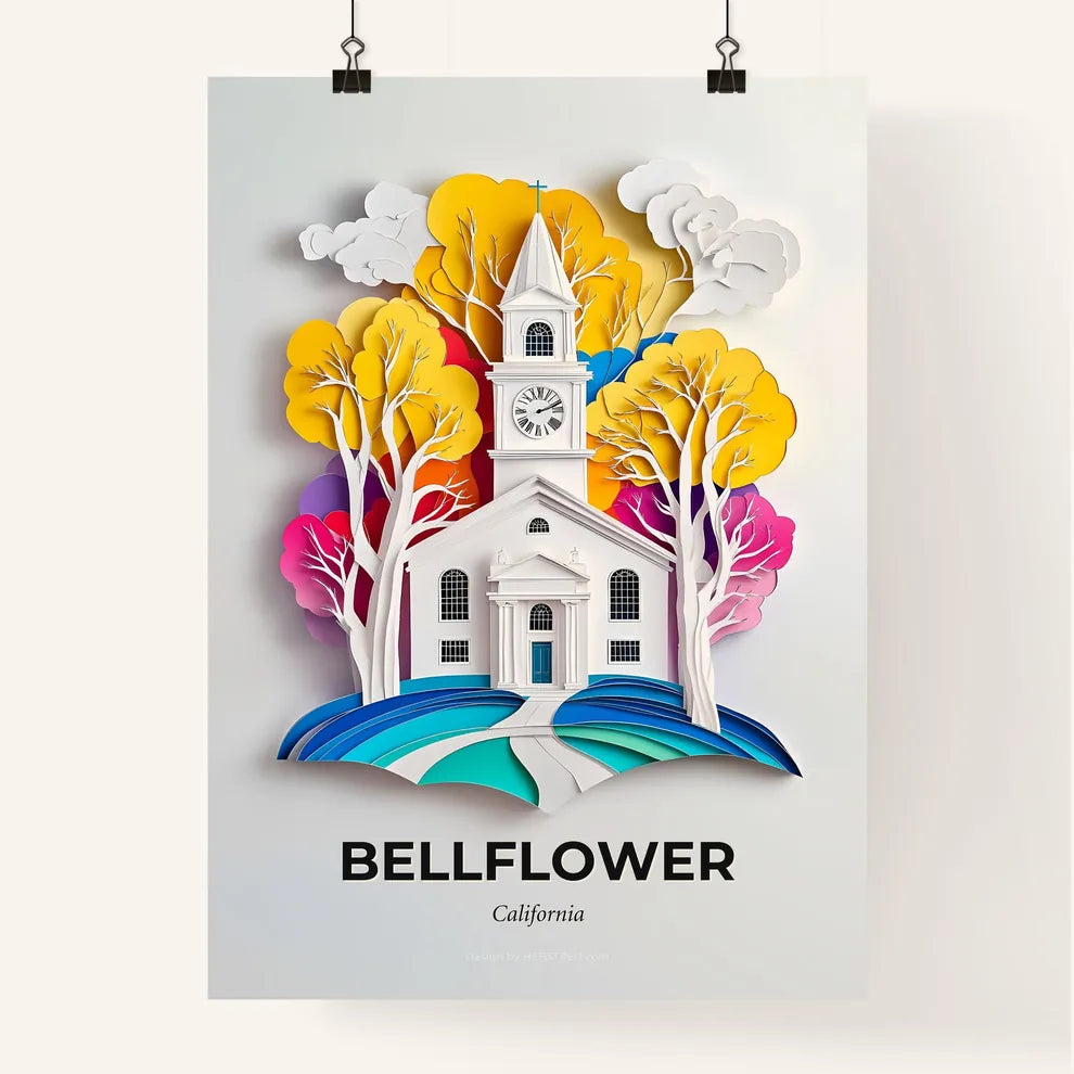 Vivid Bellflower, California, Colorful Poster