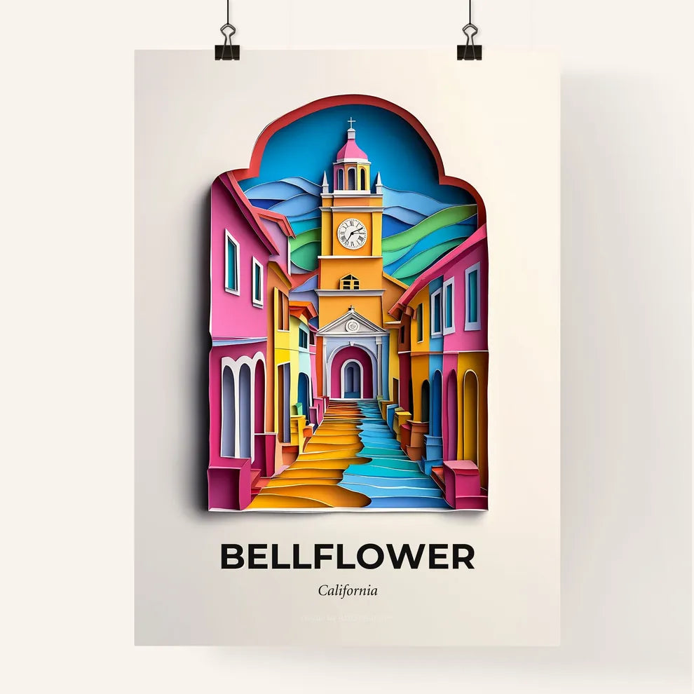 Vivid Bellflower, California, Colorful Poster