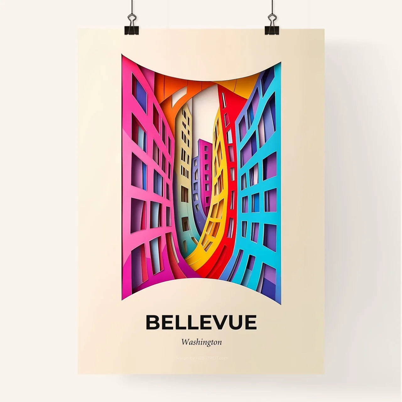 Vivid Bellevue, Washington, Colorful Poster