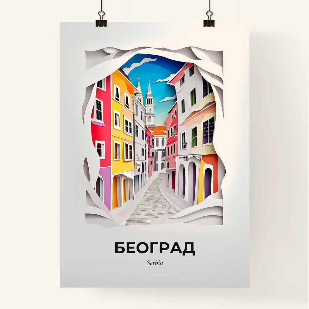 Vivid Belgrade, Serbia, Colorful Poster