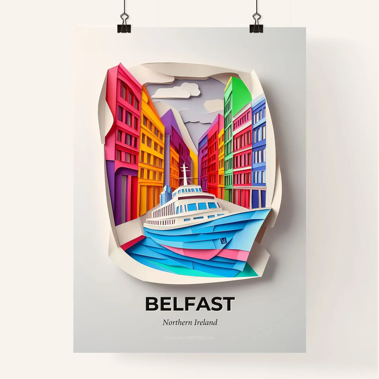 Vivid Belfast, Northern Ireland, Colorful Poster