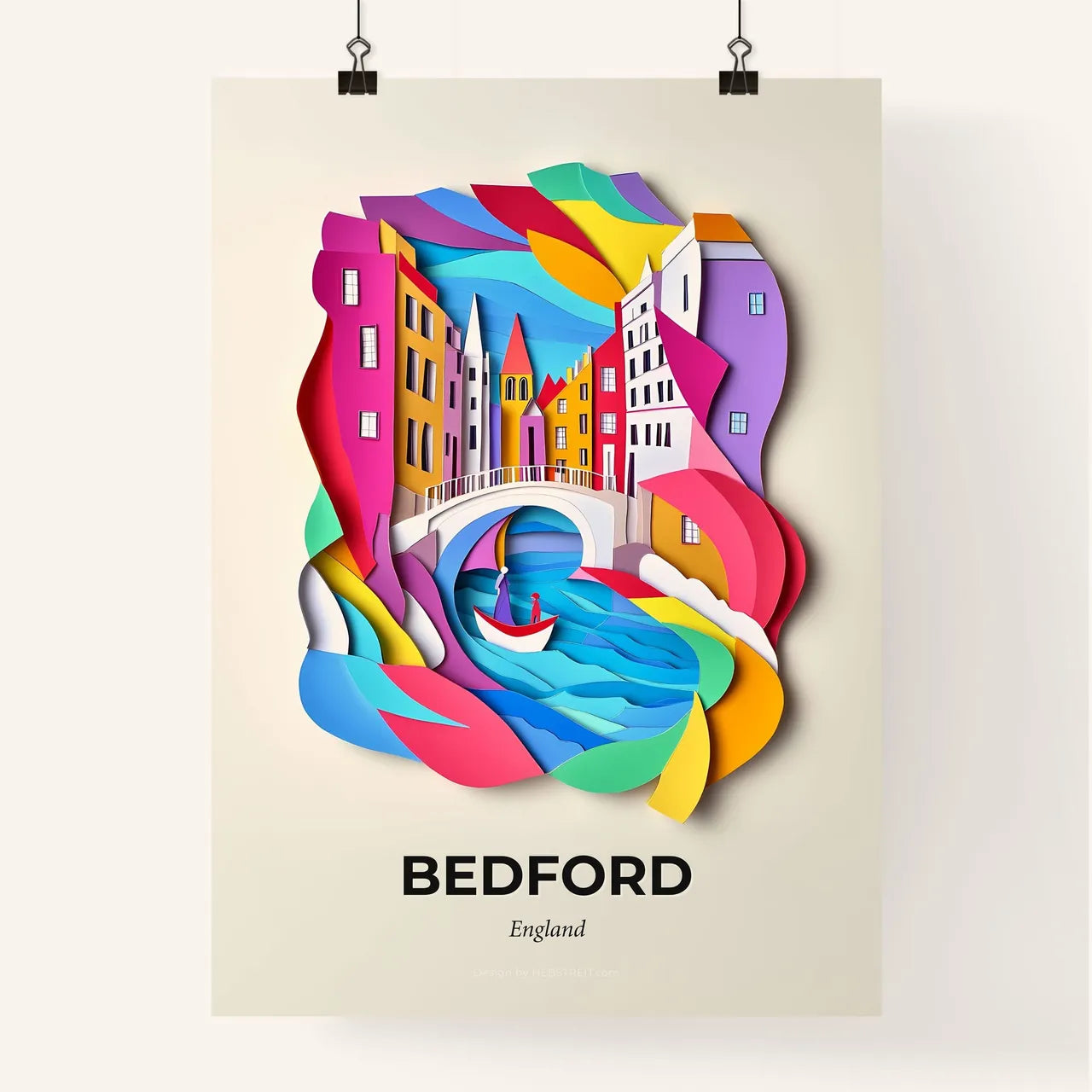 Vivid Bedford, England, Colorful Poster