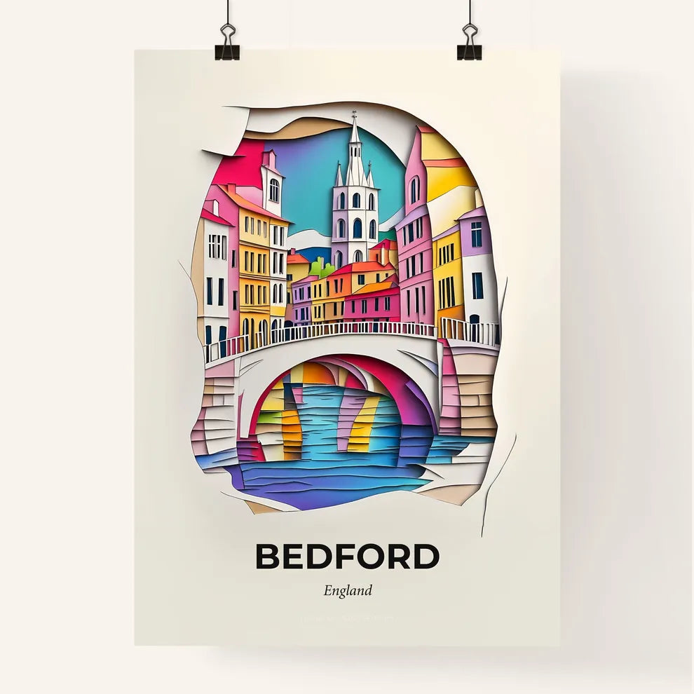 Vivid Bedford, England, Colorful Poster