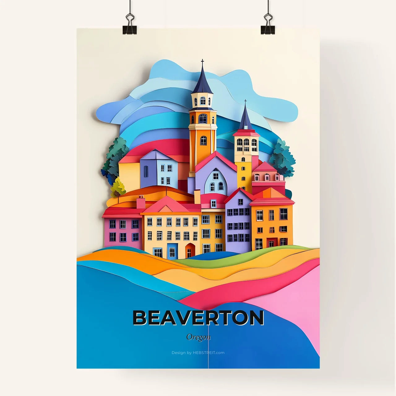 Vivid Beaverton, Oregon, Colorful Poster