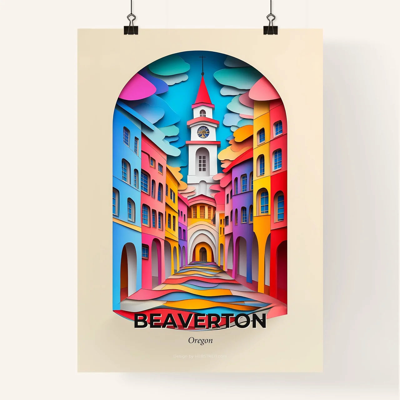 Vivid Beaverton, Oregon, Colorful Poster