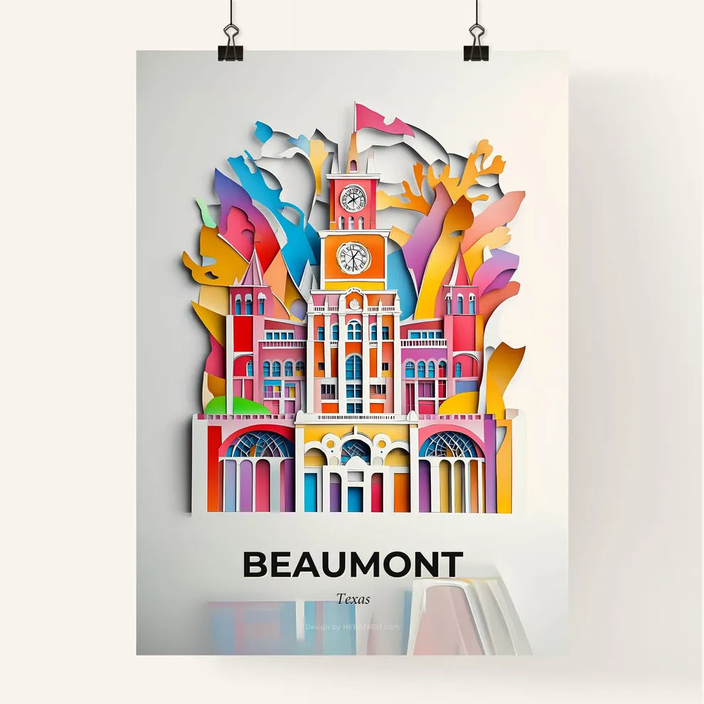 Vivid Beaumont, Texas, Colorful Poster