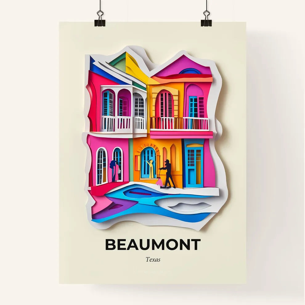 Vivid Beaumont, Texas, Colorful Poster