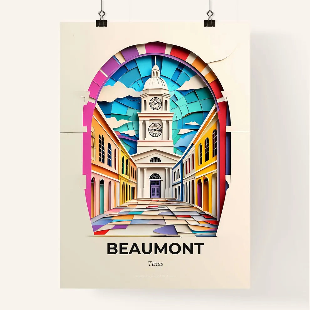 Vivid Beaumont, Texas, Colorful Poster