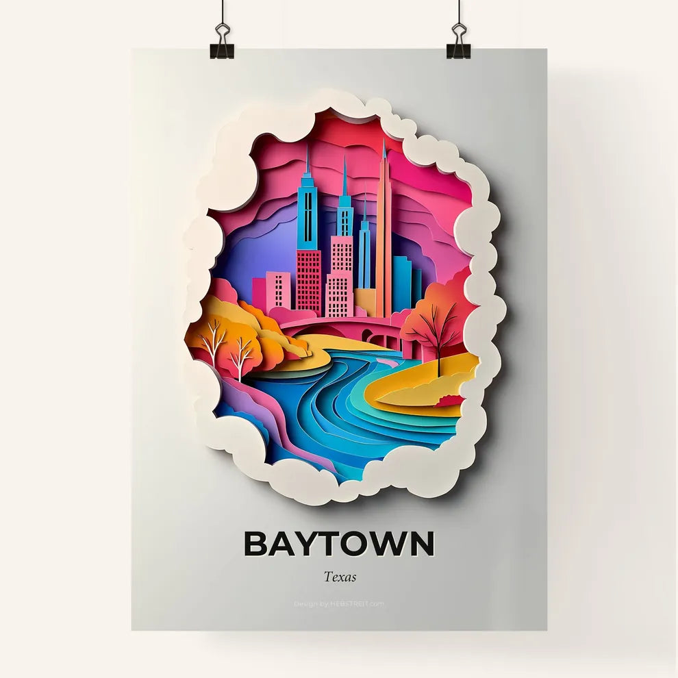Vivid Baytown, Texas, Colorful Poster