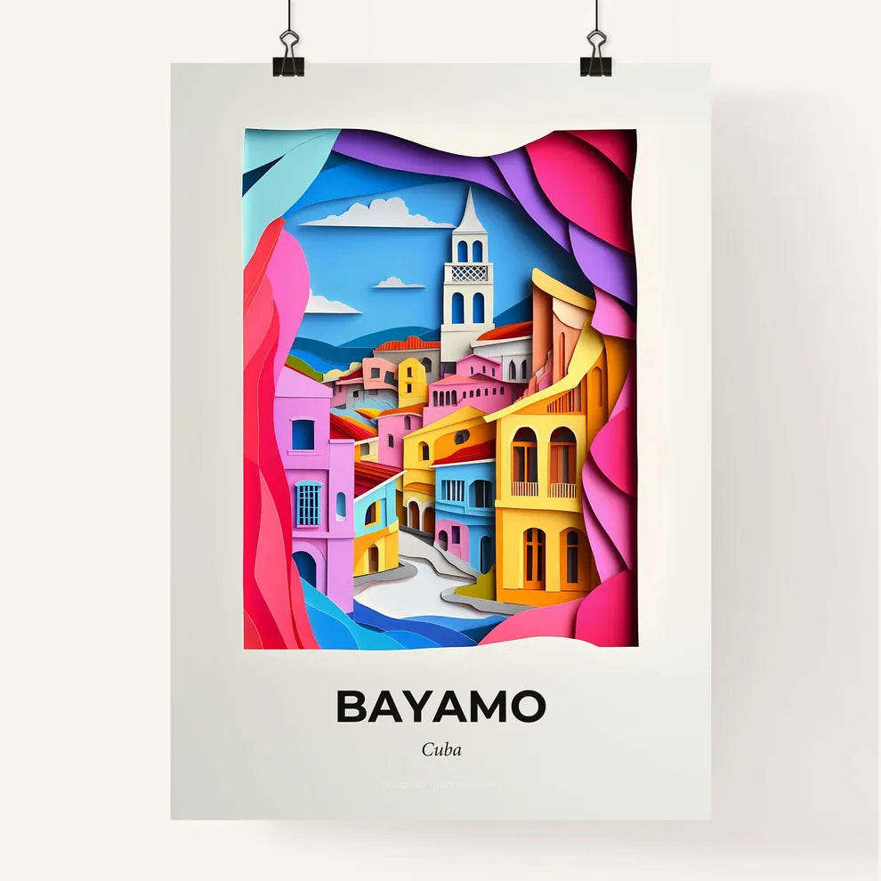 Vivid Bayamo, Cuba, Colorful Poster