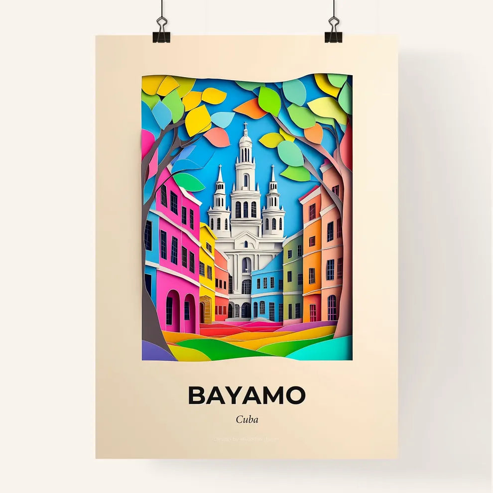 Vivid Bayamo, Cuba, Colorful Poster