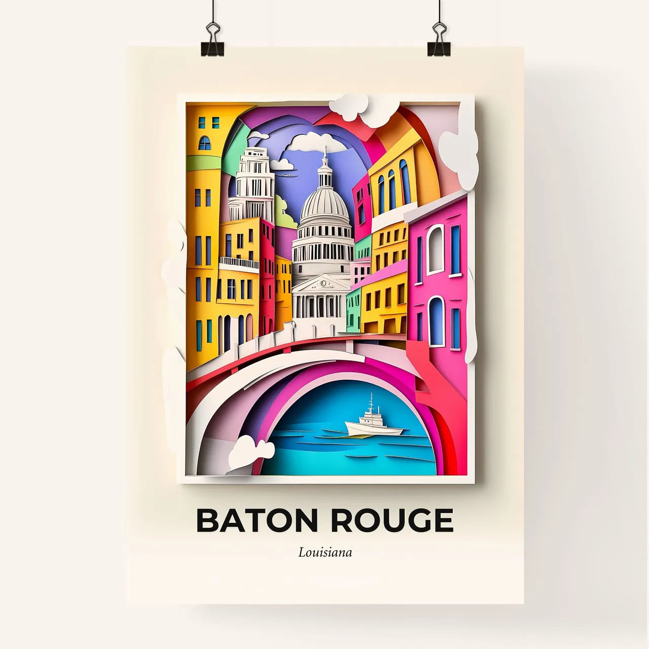 Vivid Baton Rouge, Louisiana, Colorful Poster