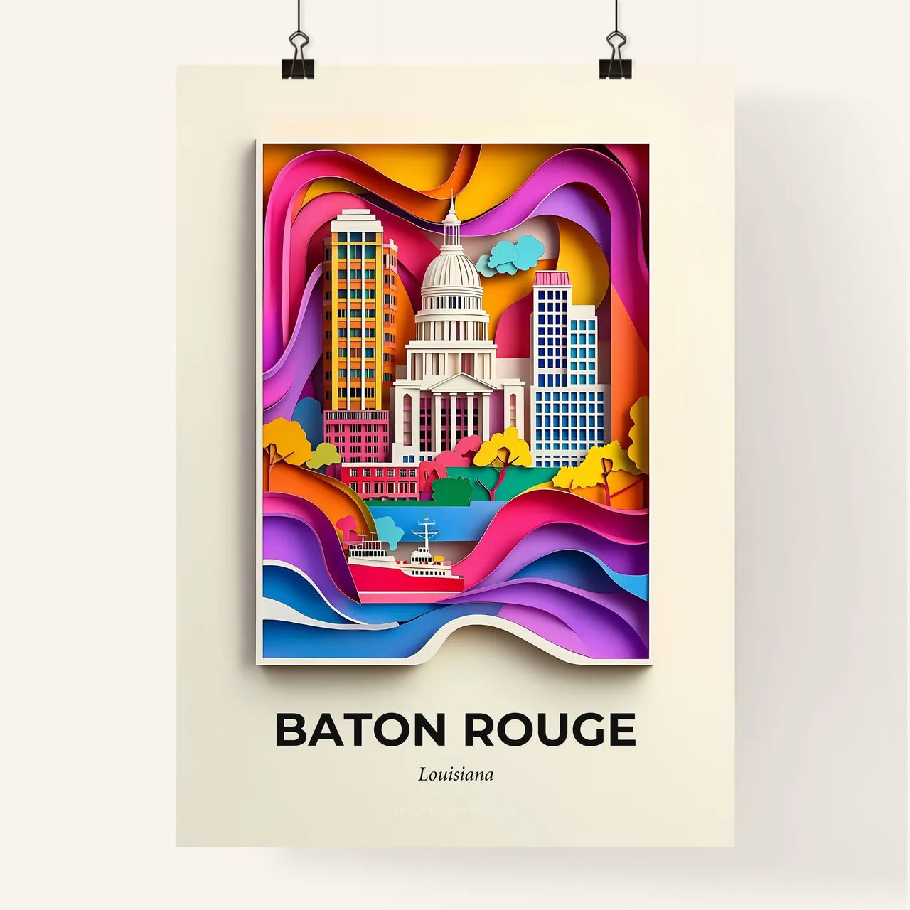 Vivid Baton Rouge, Louisiana, Colorful Poster