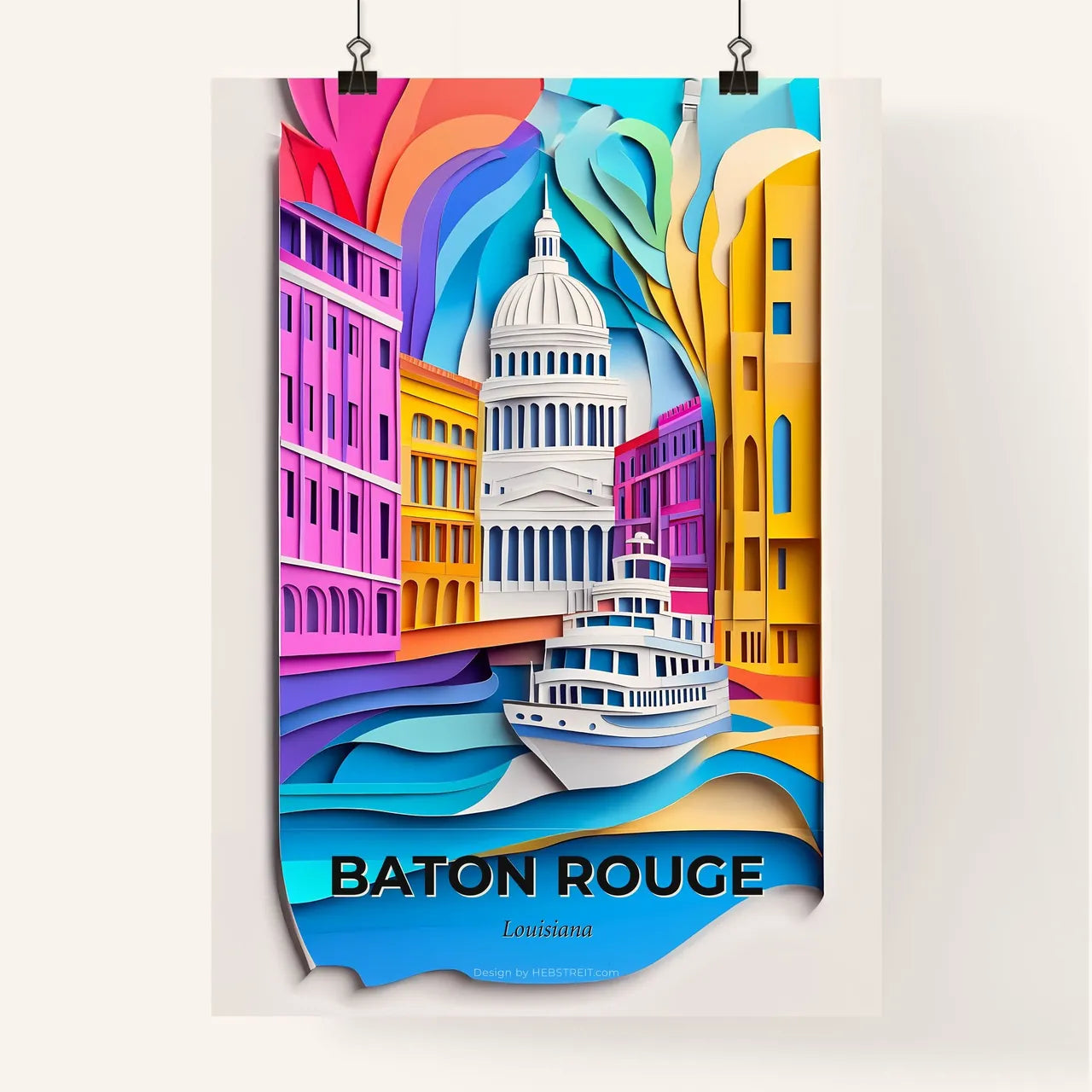 Vivid Baton Rouge, Louisiana, Colorful Poster
