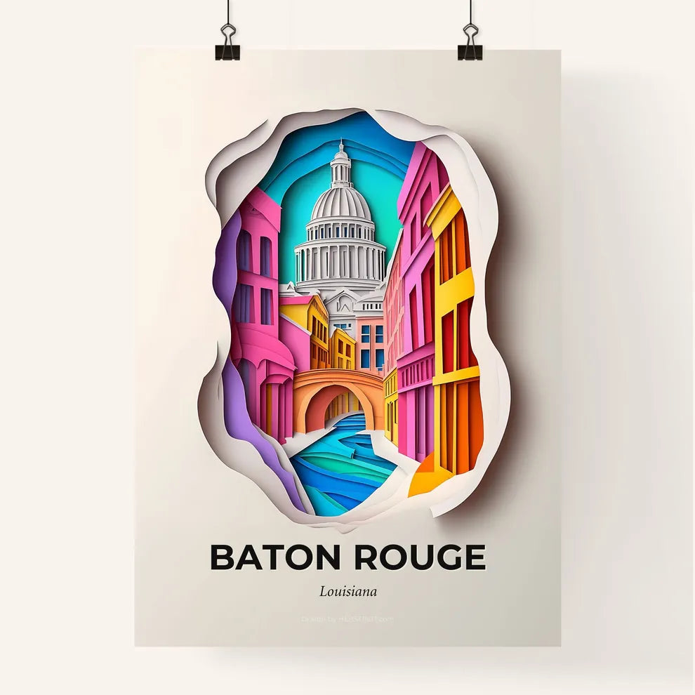 Vivid Baton Rouge, Louisiana, Colorful Poster
