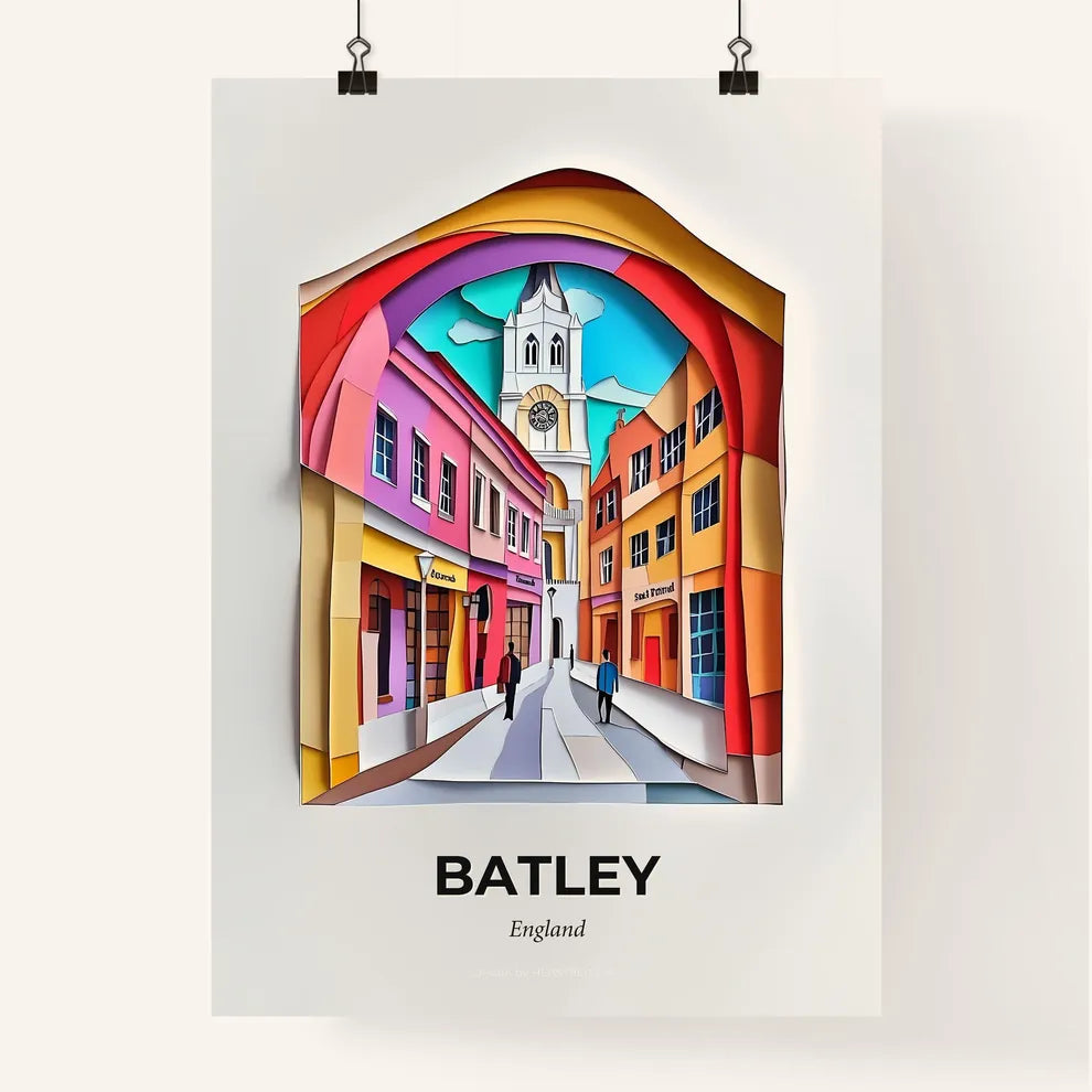Vivid Batley, England, Colorful Poster
