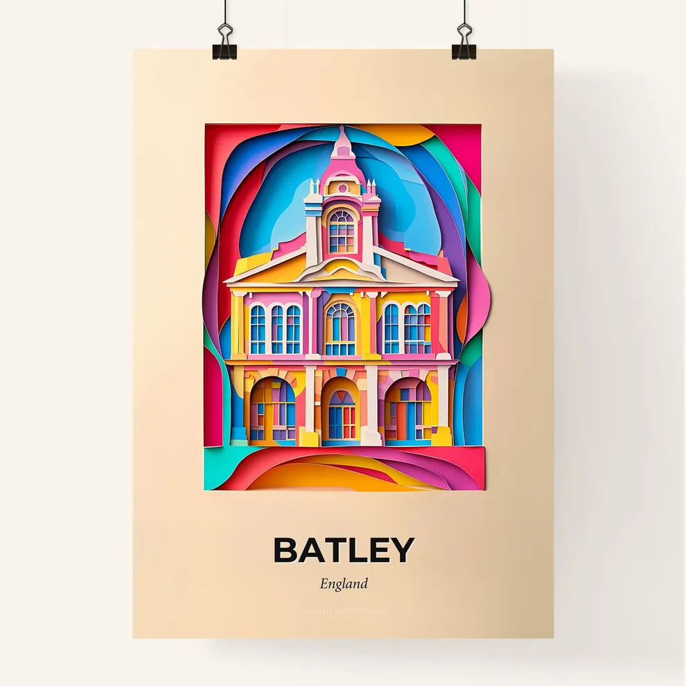 Vivid Batley, England, Colorful Poster