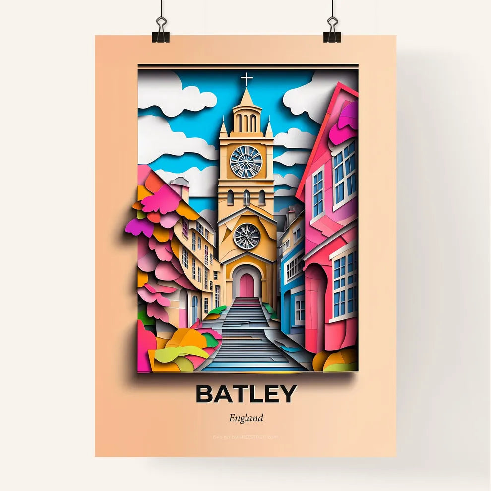 Vivid Batley, England, Colorful Poster
