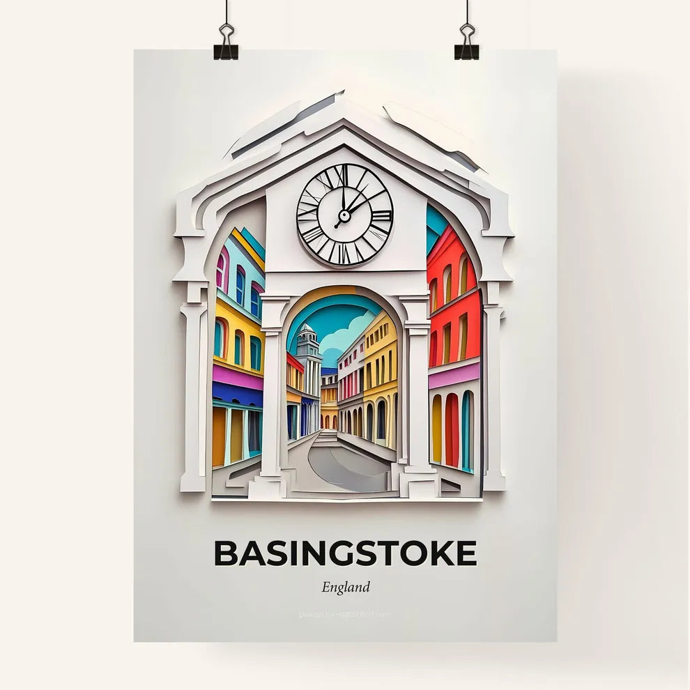 Vivid Basingstoke, England, Colorful Poster