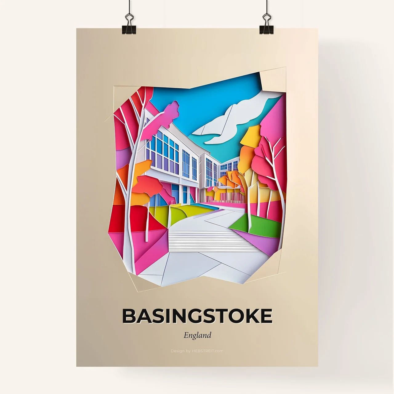 Vivid Basingstoke, England, Colorful Poster
