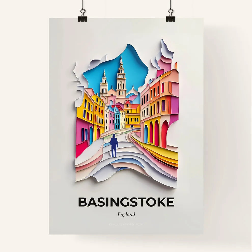 Vivid Basingstoke, England, Colorful Poster