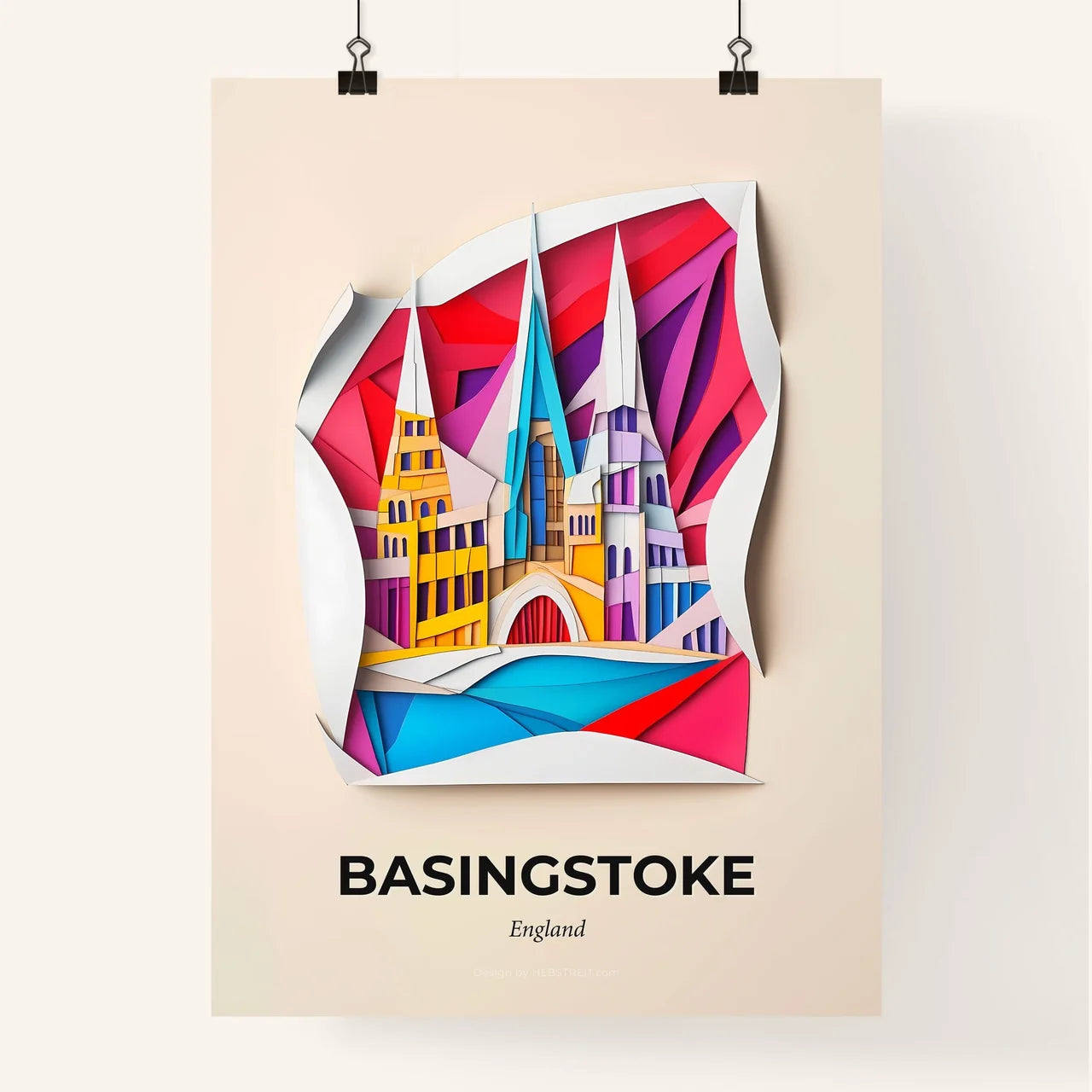Vivid Basingstoke, England, Colorful Poster