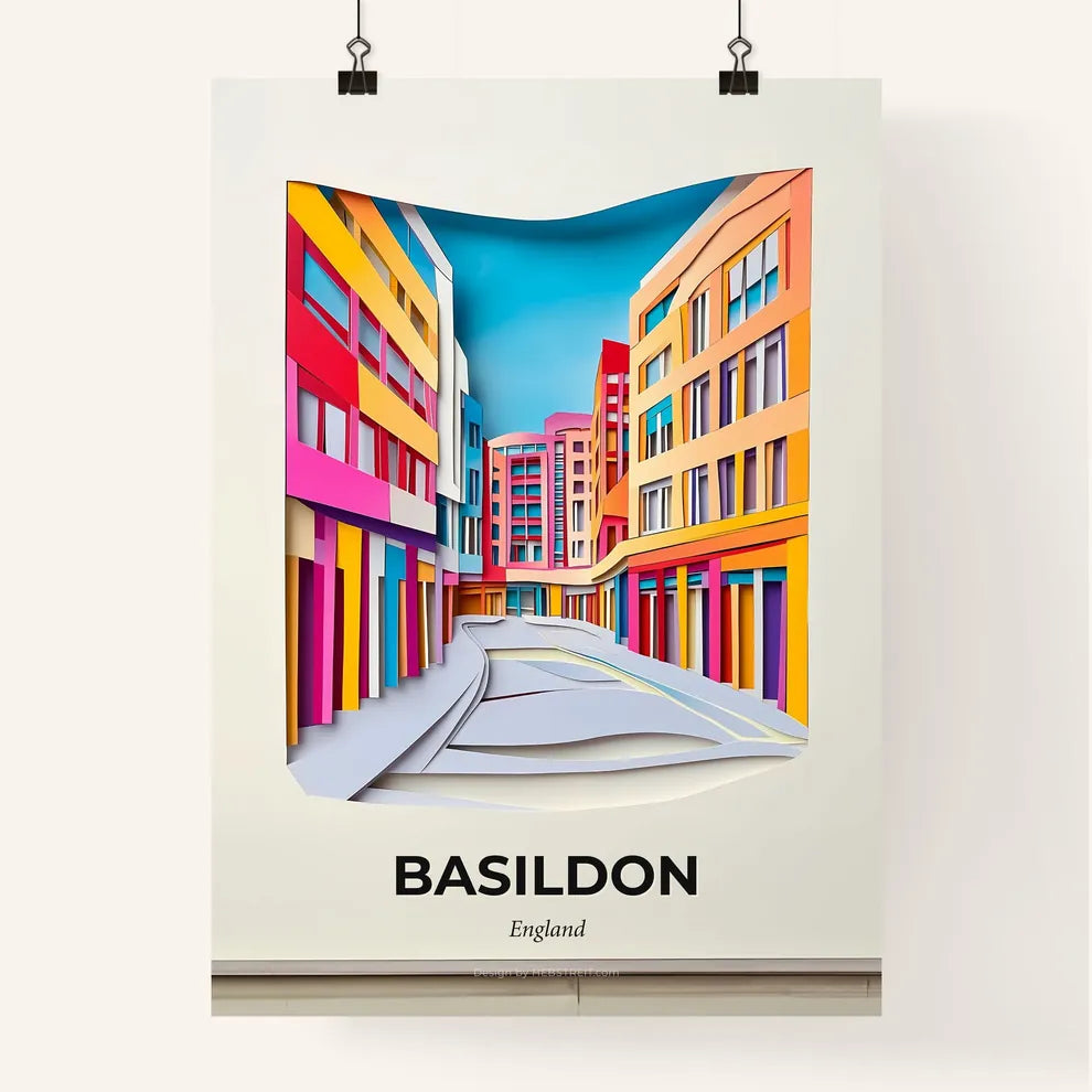 Vivid Basildon, England, Colorful Poster