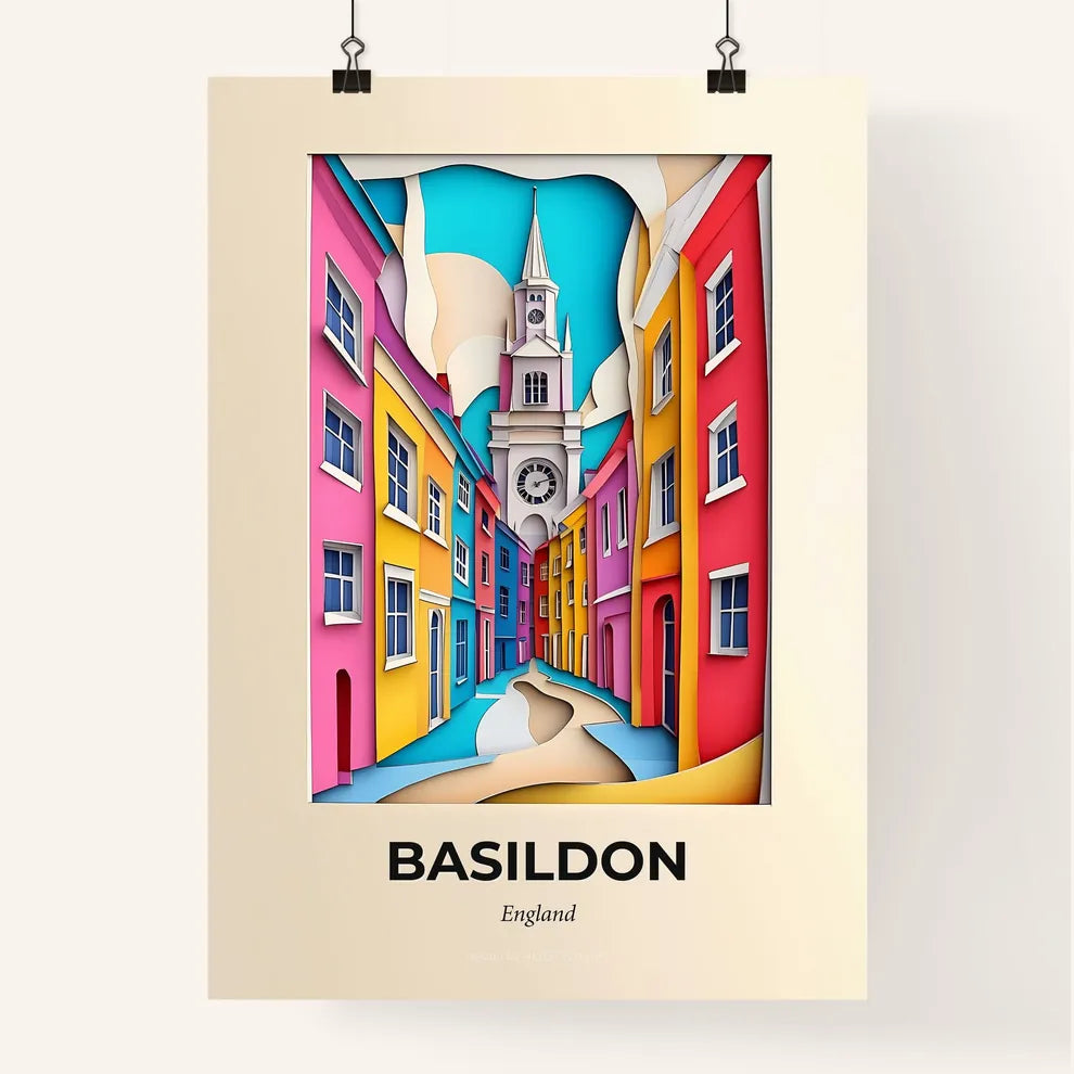 Vivid Basildon, England, Colorful Poster