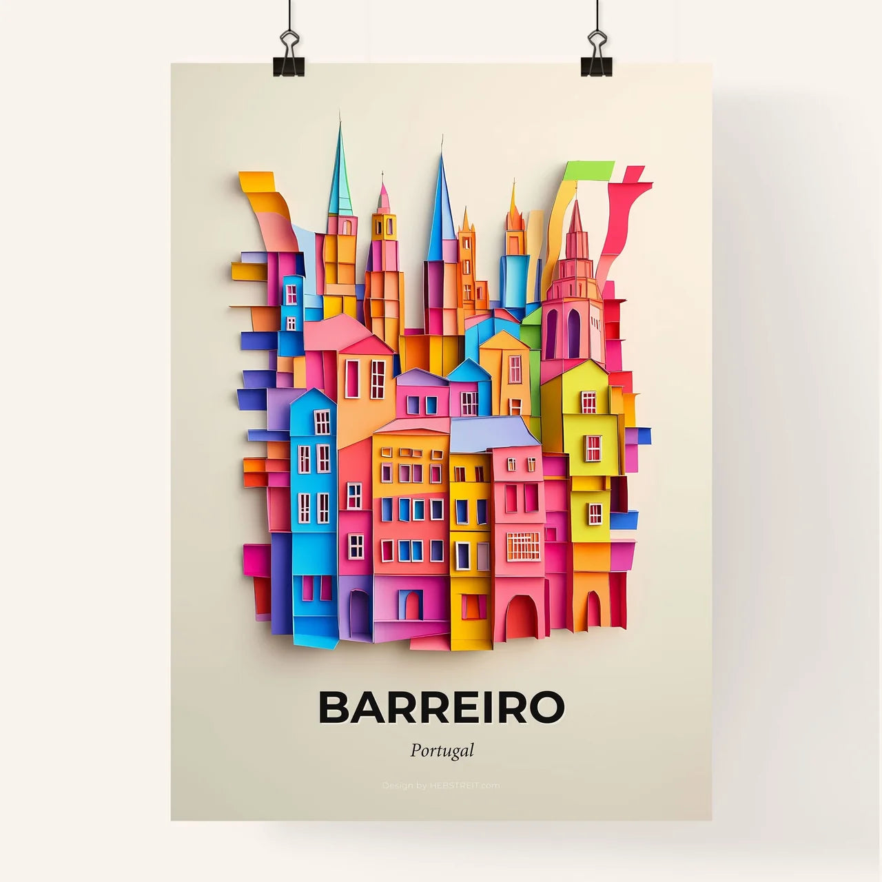 Vivid Barreiro, Portugal, Colorful Poster