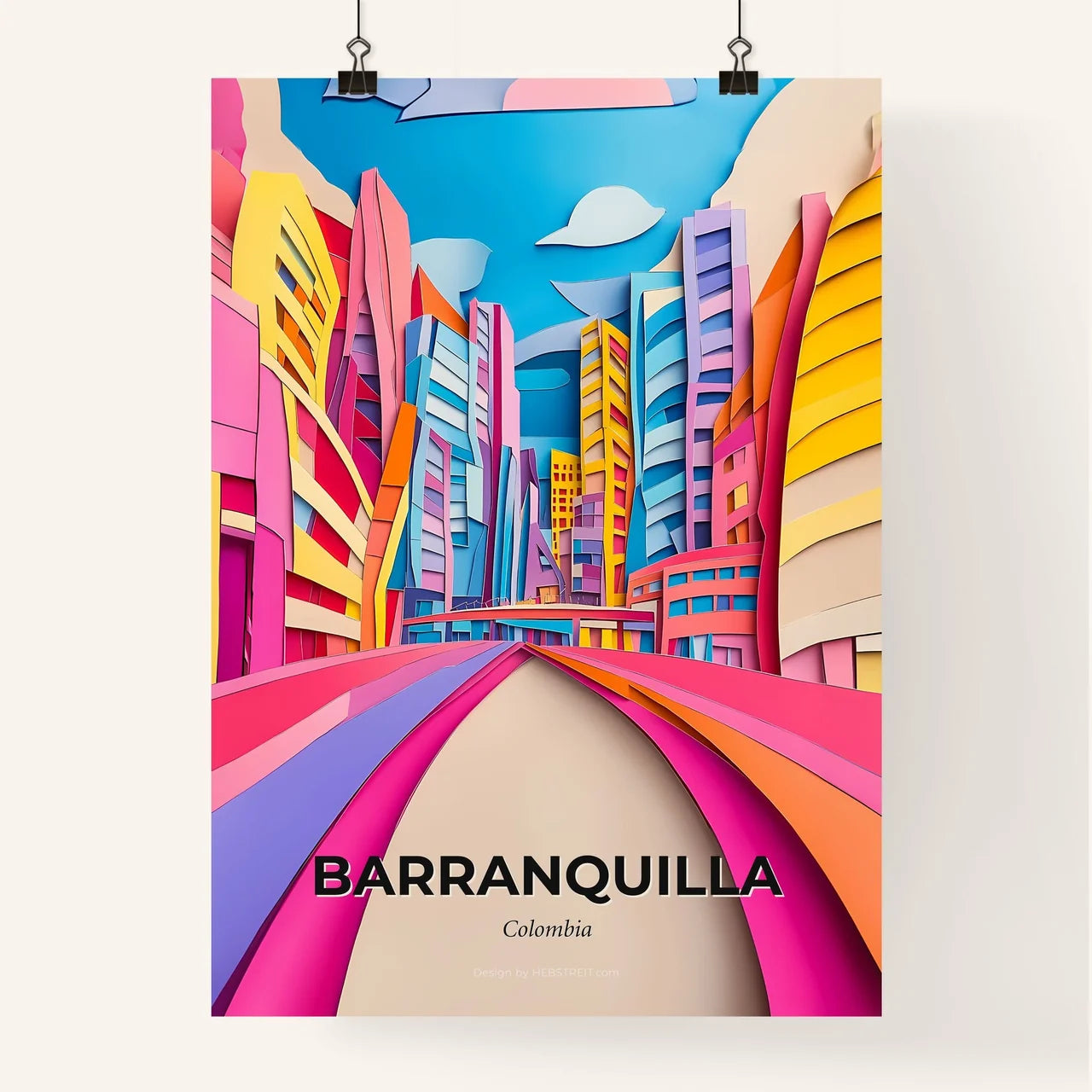 Vivid Barranquilla, Colombia, Colorful Poster