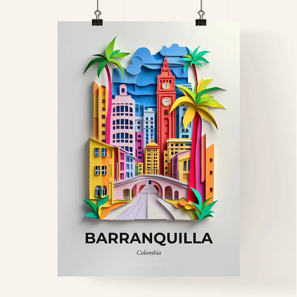 Vivid Barranquilla, Colombia, Colorful Poster