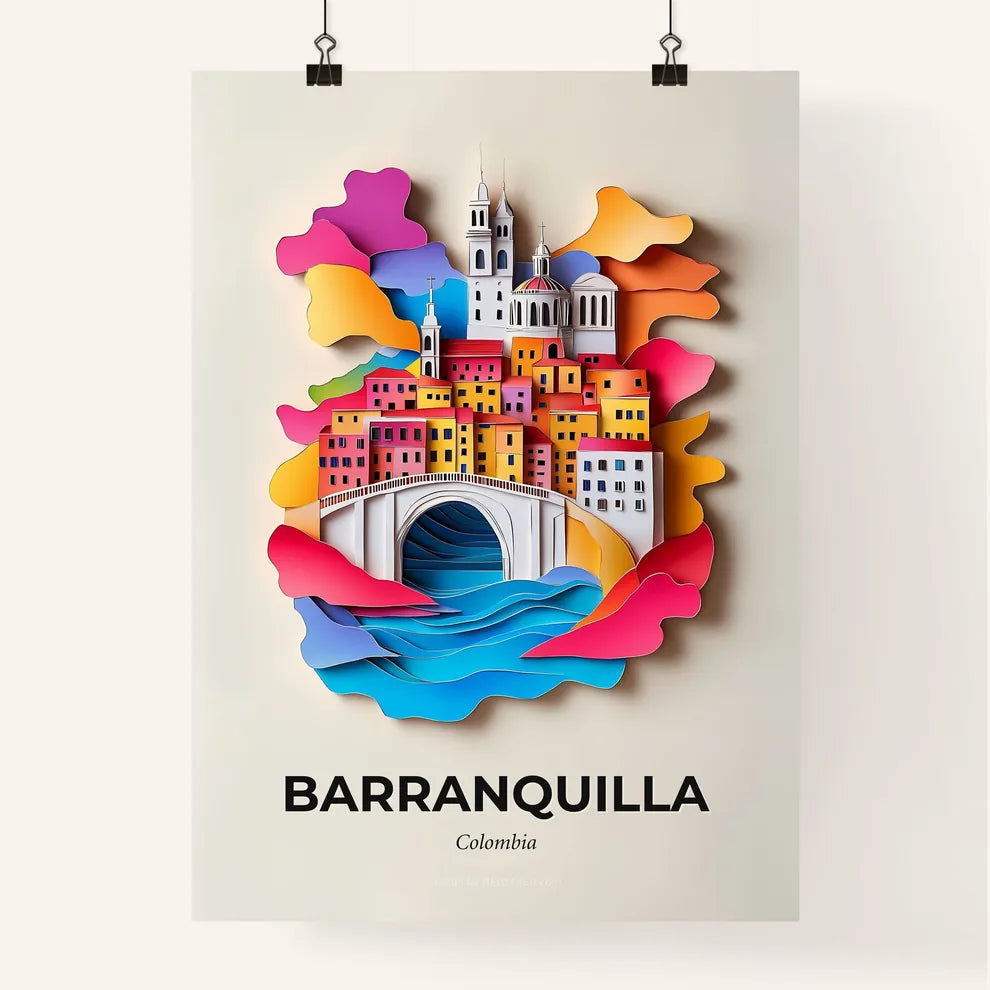 Vivid Barranquilla, Colombia, Colorful Poster