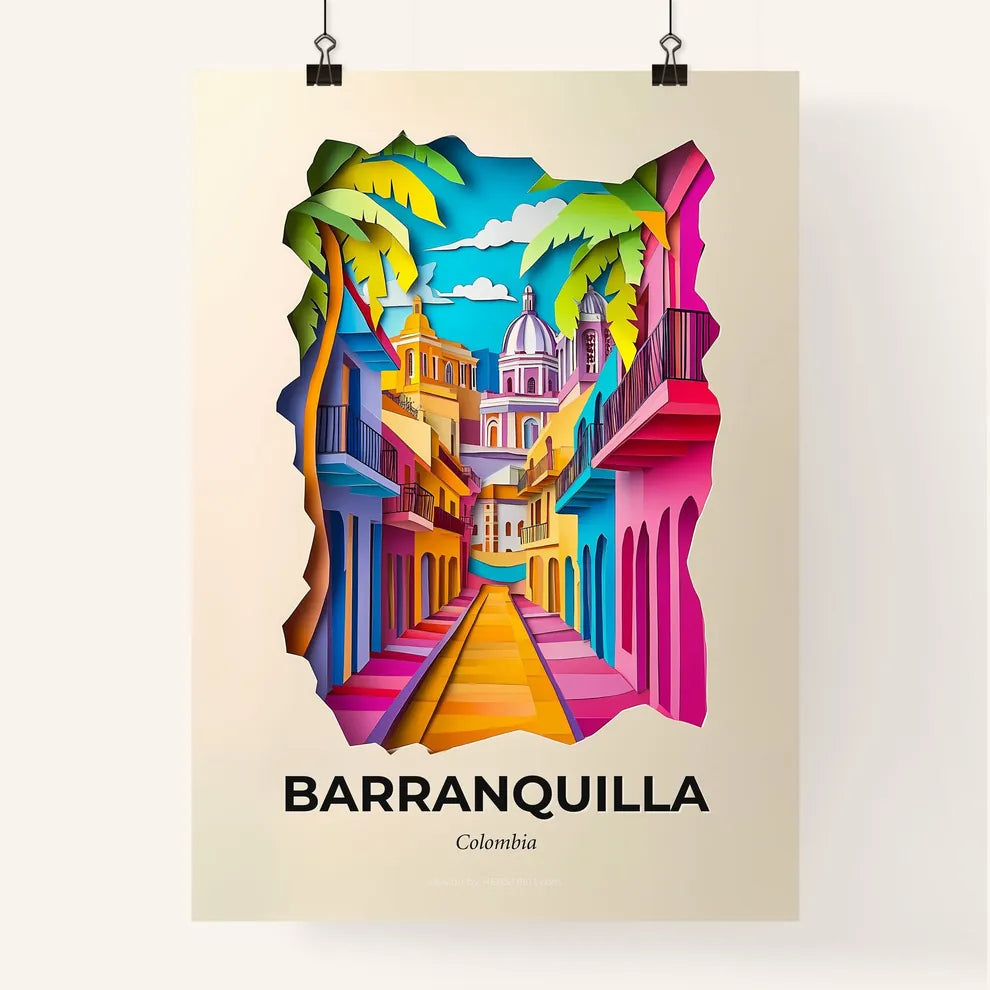 Vivid Barranquilla, Colombia, Colorful Poster