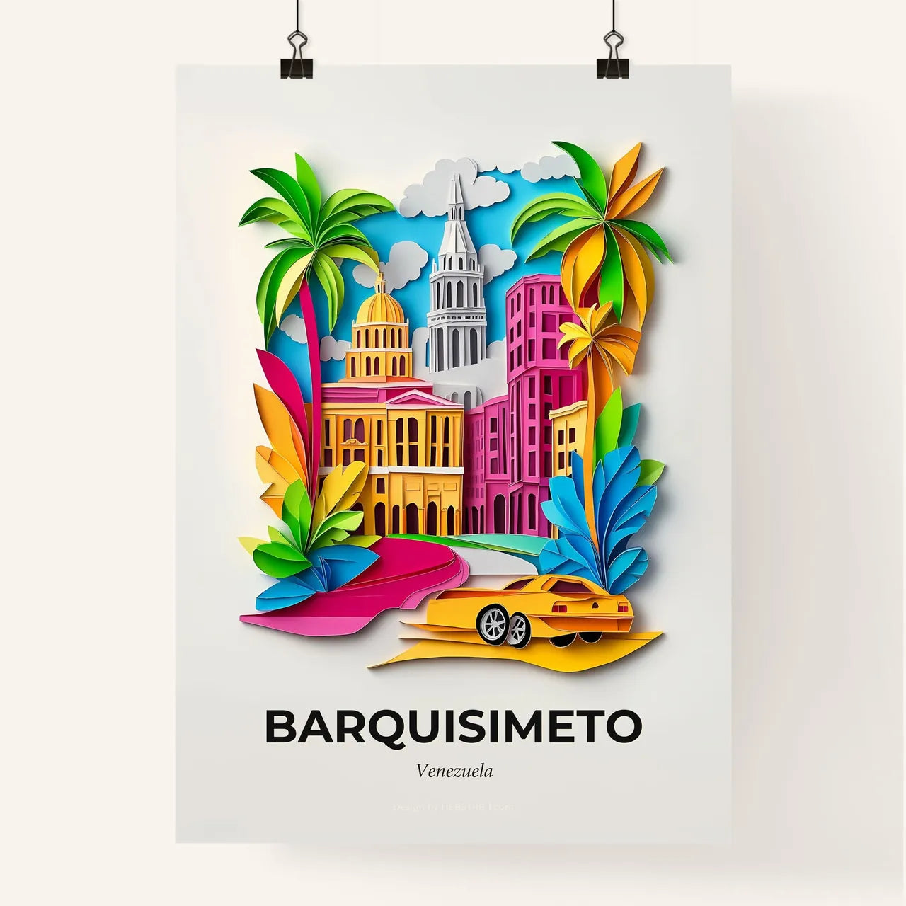 Vivid Barquisimeto, Venezuela, Colorful Poster