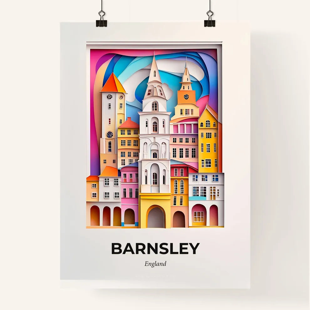 Vivid Barnsley, England, Colorful Poster