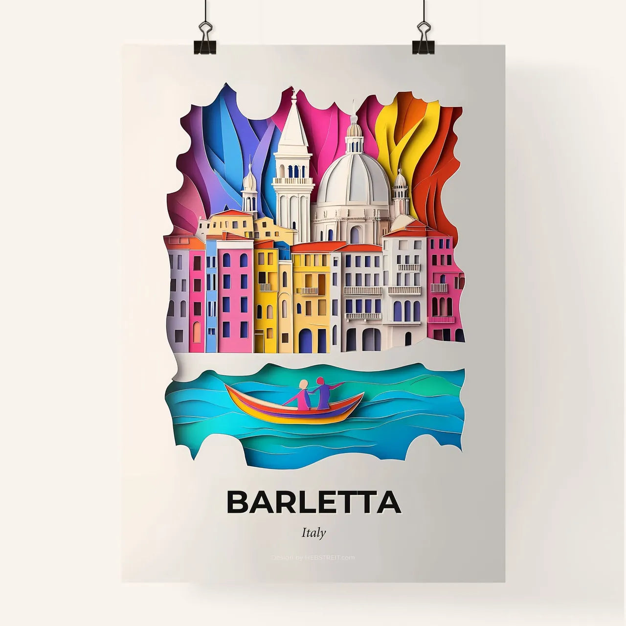 Vivid Barletta, Italy, Colorful Poster