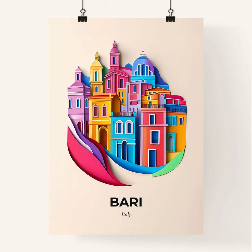 Vivid Bari, Italy, Colorful Poster