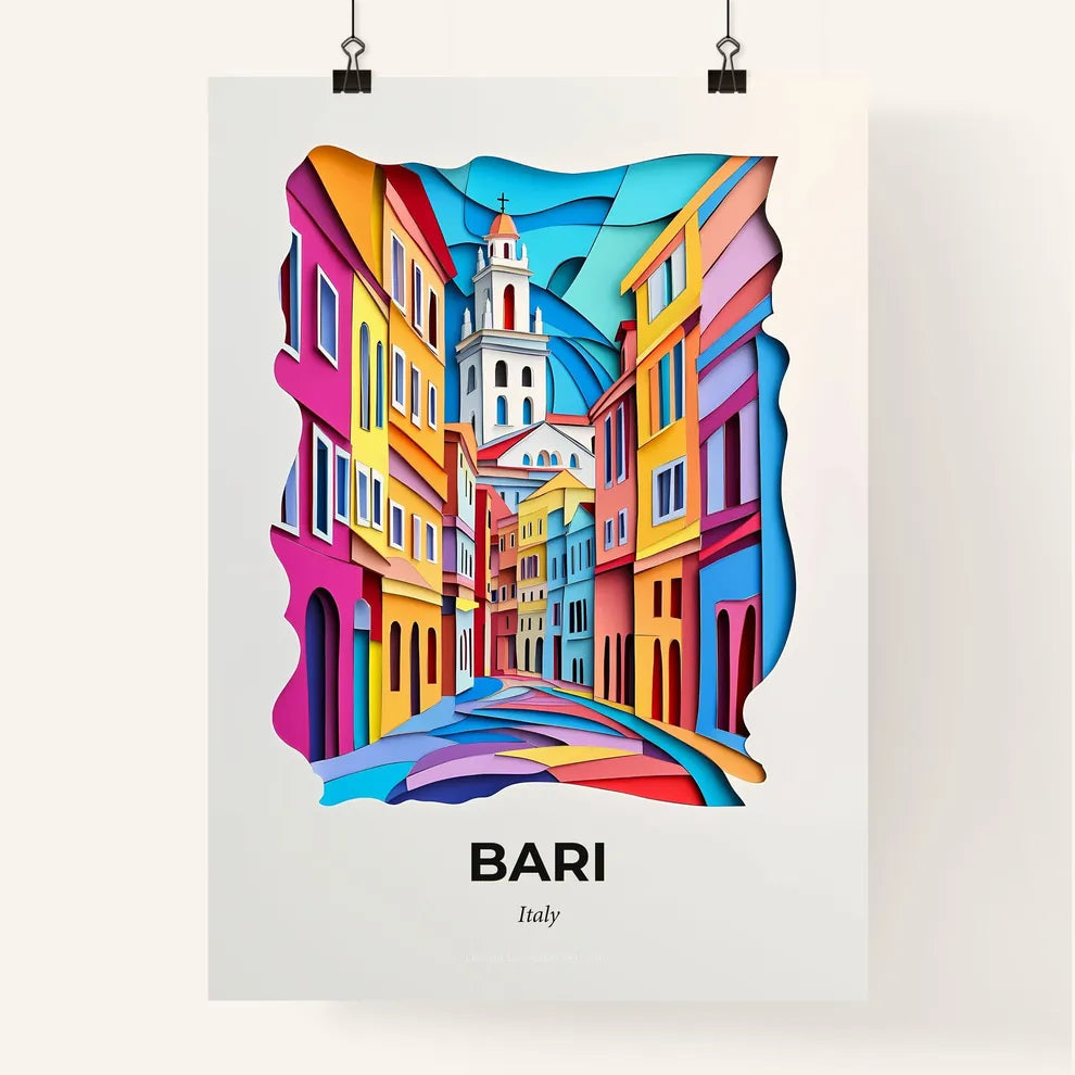 Vivid Bari, Italy, Colorful Poster