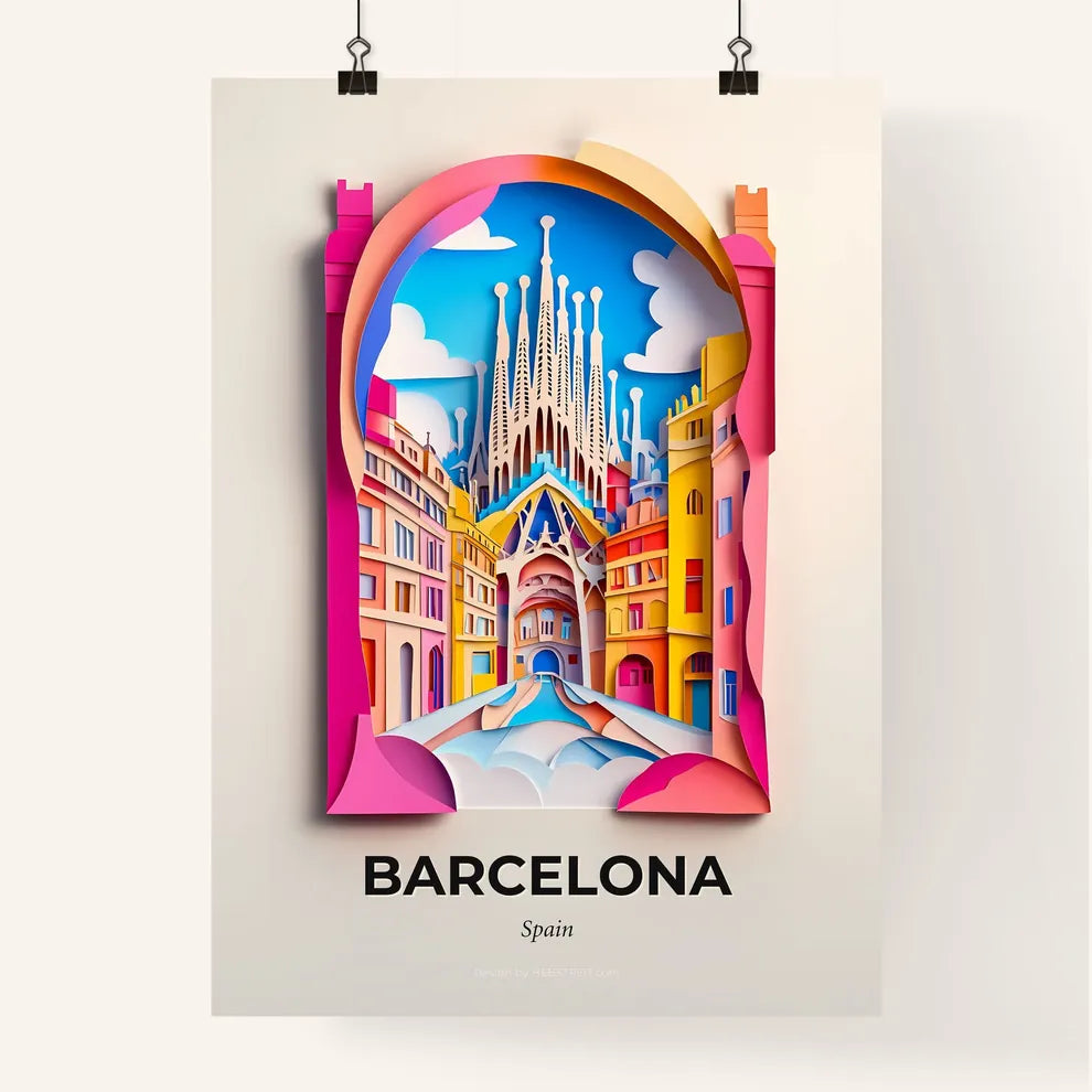 Vivid Barcelona, Spain, Colorful Poster