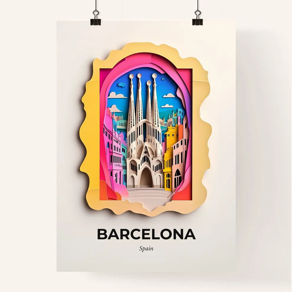 Vivid Barcelona, Spain, Colorful Poster