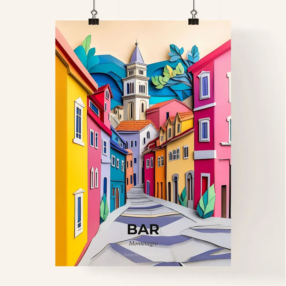 Vivid Bar, Montenegro, Colorful Poster