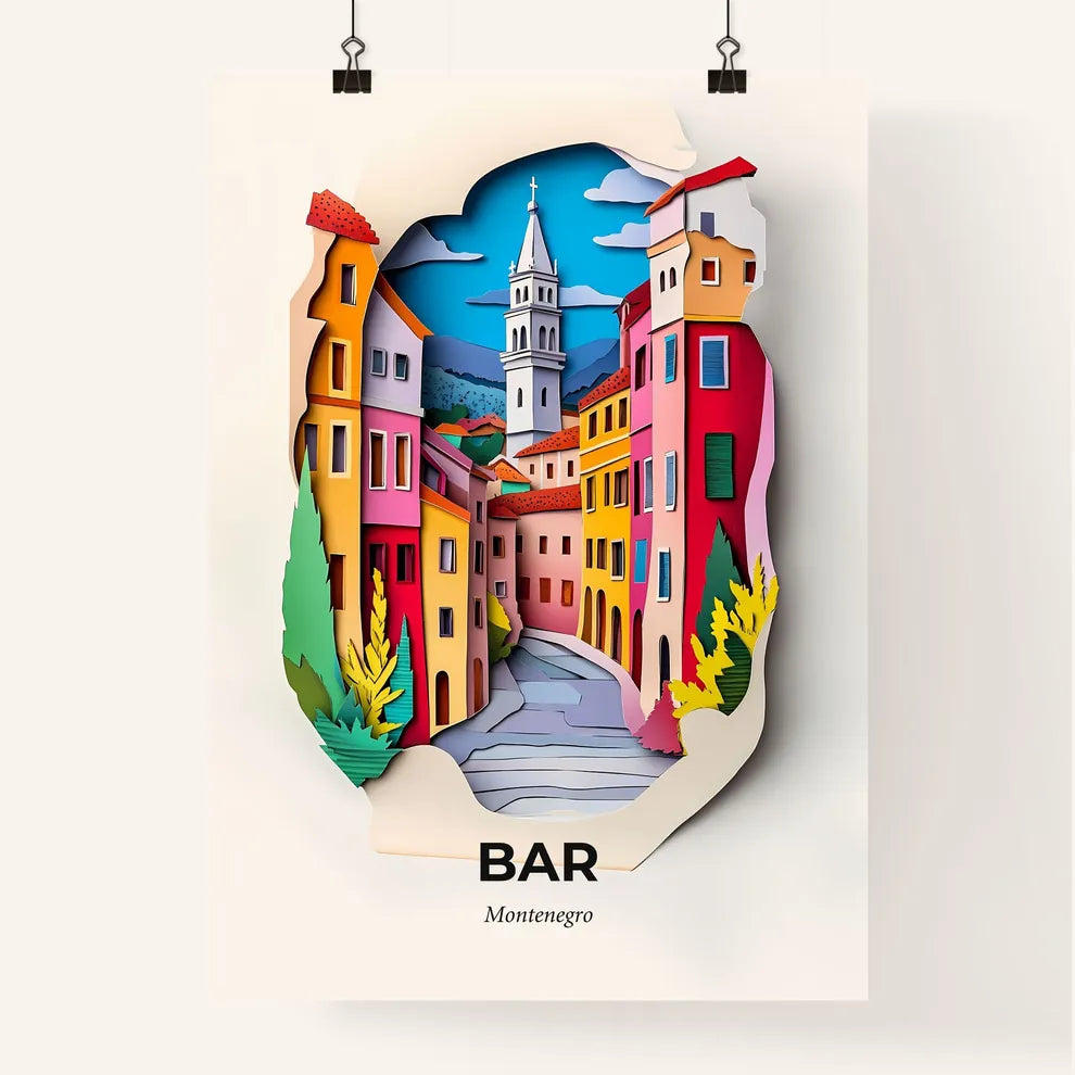 Vivid Bar, Montenegro, Colorful Poster