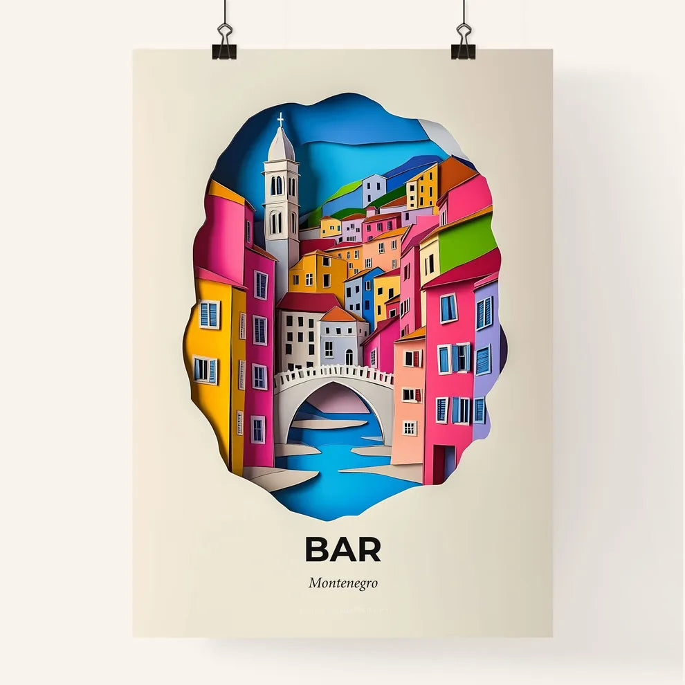 Vivid Bar, Montenegro, Colorful Poster