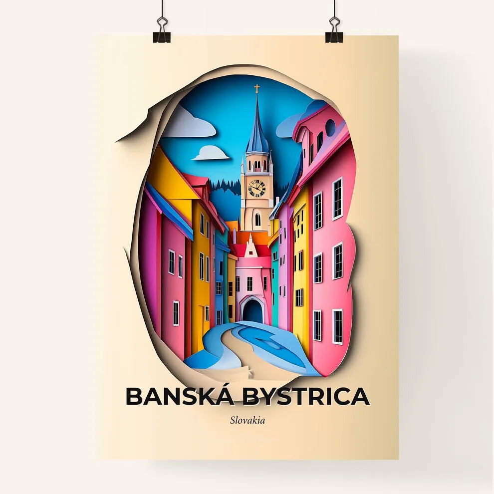 Vivid Banská Bystrica, Slovakia, Colorful Poster