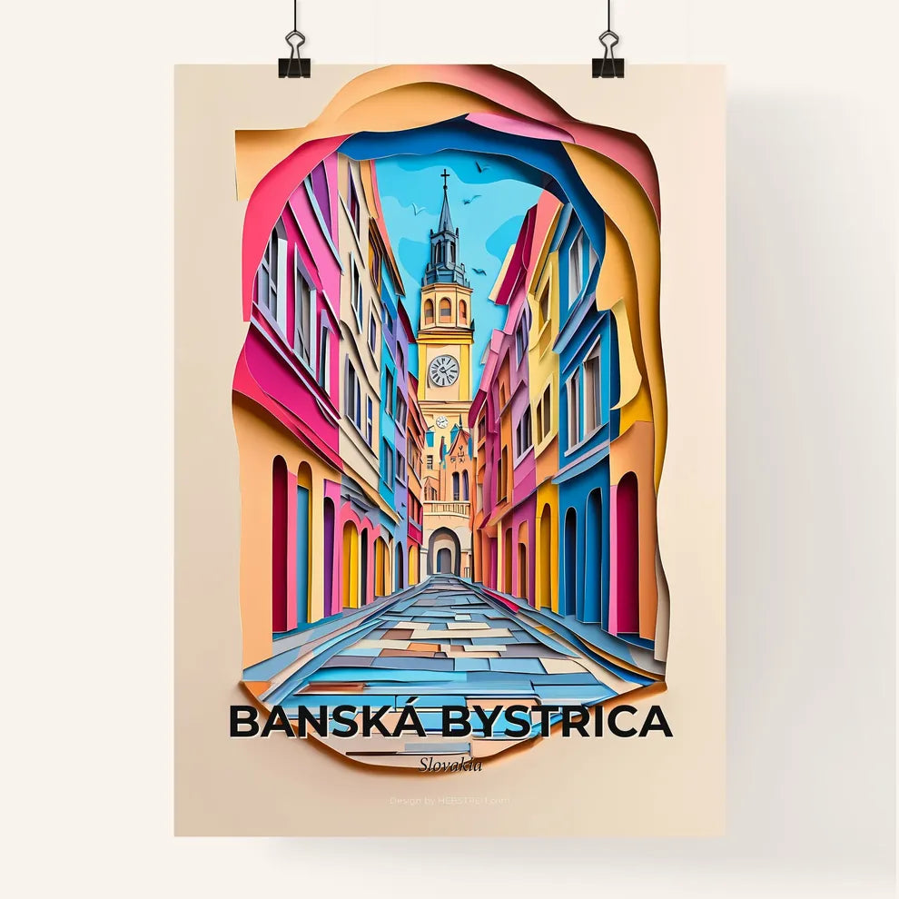 Vivid Banská Bystrica, Slovakia, Colorful Poster